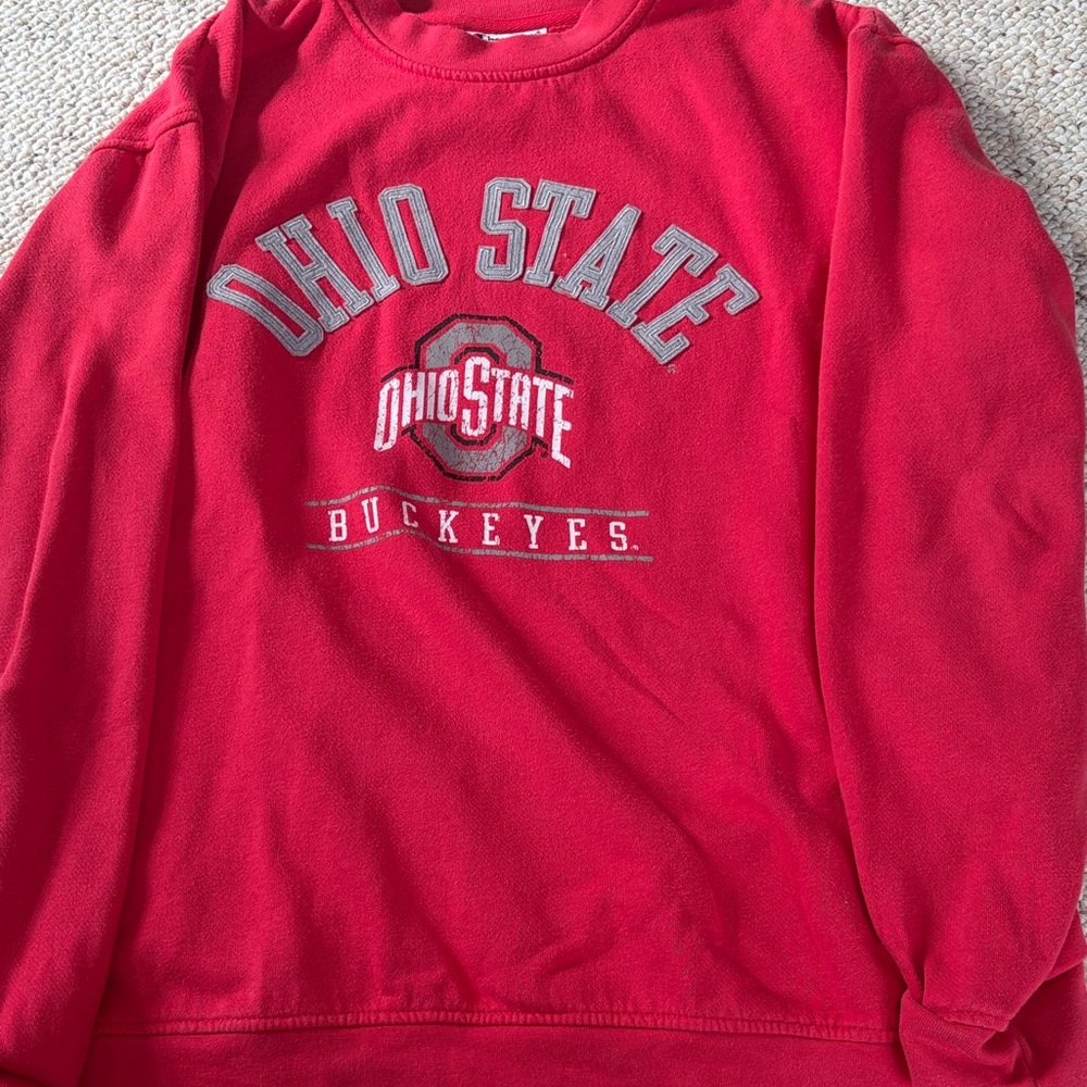 Champion Red Ohio State Crewneck Sweater